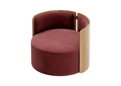 Стол письменный Ellipsefurniture Кресло крутящееся Lagom 800 (бордовый FiberGuard, натуральный дуб) арт. LG01311514007