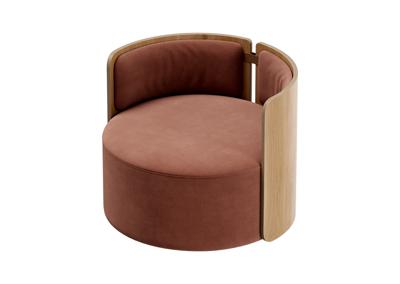 Стол письменный Ellipsefurniture Кресло крутящееся Lagom 800 (сиена FiberGuard, натуральный дуб) арт. LG01311513907