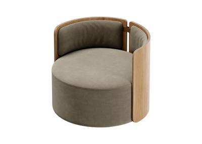 Стол письменный Ellipsefurniture Кресло крутящееся Lagom 800 (серо-зеленый FiberGuard, натуральный дуб) арт. LG01311510607