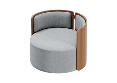 Стол письменный Ellipsefurniture Кресло крутящееся Lagom 800 (светло-серый твид, орех) арт. LG01311409903