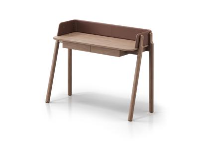 Стол письменный Ellipsefurniture Консоль Basic 120*45 см (натуральный дуб, кирпичный экокожа) арт. BS01581514302