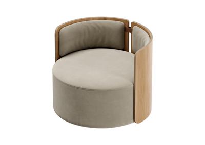 Стол письменный Ellipsefurniture Кресло крутящееся Lagom 800 (светло-бежевый FiberGuard, натуральный дуб) арт. LG01311513707