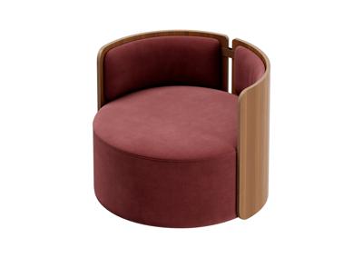 Стол письменный Ellipsefurniture Кресло крутящееся Lagom 800 (бордовый FiberGuard, орех) арт. LG01311414007