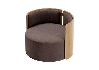 Стол письменный Ellipsefurniture Кресло крутящееся Lagom 800 (шоколад твид, натуральный дуб) арт. LG01311504403