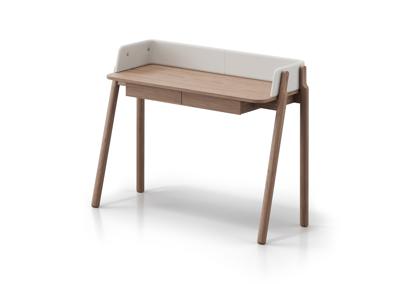 Стол письменный Ellipsefurniture Консоль Basic 120*45 см (натуральный дуб, молочный экокожа) арт. BS01581500202