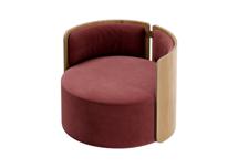 Стол письменный Ellipsefurniture Кресло крутящееся Lagom 800 (бордовый FiberGuard, натуральный дуб) арт. LG01311514007