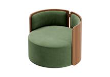 Стол письменный Ellipsefurniture Кресло крутящееся Lagom 800 (зелено-голубой FiberGuard, орех) арт. LG01311413607