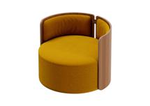 Стол письменный Ellipsefurniture Кресло крутящееся Lagom 800 (горчичный, орех) арт. LG01311411708