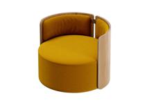 Стол письменный Ellipsefurniture Кресло крутящееся Lagom 800 (горчичный, натуральный дуб) арт. LG01311511708