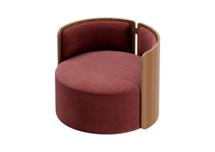 Стол письменный Ellipsefurniture Кресло крутящееся Lagom 800 (бордовый FiberGuard, орех) арт. LG01311414007