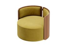 Стол письменный Ellipsefurniture Кресло крутящееся Lagom 800 (янтарный FiberGuard, орех) арт. LG01311413807