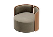 Стол письменный Ellipsefurniture Кресло крутящееся Lagom 800 (серо-зеленый FiberGuard, орех) арт. LG01311410607