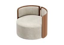 Стол письменный Ellipsefurniture Кресло крутящееся Lagom 800 (молочный букле, орех) арт. LG01311400204