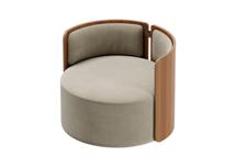 Стол письменный Ellipsefurniture Кресло крутящееся Lagom 800 (светло-бежевый FiberGuard, орех) арт. LG01311413707