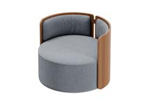 Стол письменный Ellipsefurniture Кресло крутящееся Lagom 800 (серый твид, орех) арт. LG01311400503