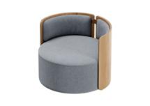 Стол письменный Ellipsefurniture Кресло крутящееся Lagom 800 (серый твид, натуральный дуб) арт. LG01311500503