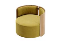 Стол письменный Ellipsefurniture Кресло крутящееся Lagom 800 (янтарный FiberGuard, натуральный дуб) арт. LG01311513807