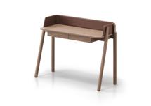 Стол письменный Ellipsefurniture Консоль Basic 120*45 см (натуральный дуб, кирпичный экокожа) арт. BS01581514302