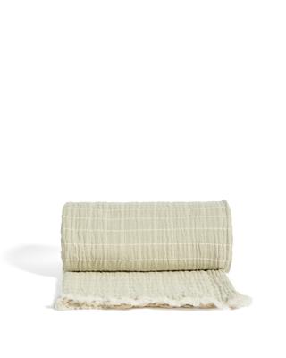 Плед La Forma (ех Julia Grup) Плед Tivaro из хлопка, жаккардовый в светло-зеленую клетку двухсторонний 130 x 170 см арт. 424909