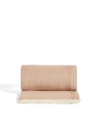 Плед La Forma (ех Julia Grup) Плед Nafine из хлопкового муслина с двухцветной бахромой 130 x 170 см арт. 424869