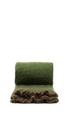 Плед La Forma (ех Julia Grup) Плед Odelna из шерсти и акрила с оборками зеленого цвета, 130 x 170 см арт. 430455