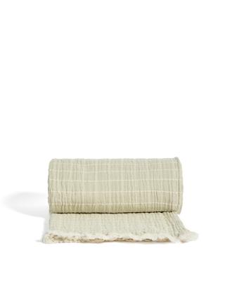 Плед La Forma (ех Julia Grup) Плед Tivaro из хлопка, жаккардовый в светло-зеленую клетку двухсторонний 130 x 170 см арт. 424909