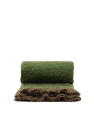 Плед La Forma (ех Julia Grup) Плед Odelna из шерсти и акрила с оборками зеленого цвета, 130 x 170 см арт. 430455