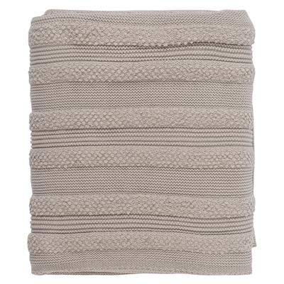 Плед Tkano Плед из хлопка с буклированной вязкой светло-серого цвета из коллекции essential, 130х170 см арт. TK22-TH0014