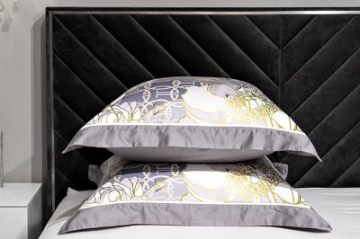 Подарок Garda Decor 130HB-00029 Комплект наволочек сатин принт Пионы серый  70*70(2шт) арт. 130HB-00029