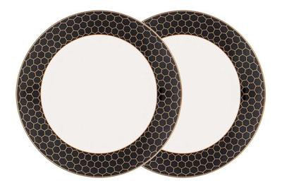 Подарок Garda Decor 133-359 Набор тарелок обеденных "Harmony" чёрно-золотая деколь 2 шт, 27см арт. 133-359