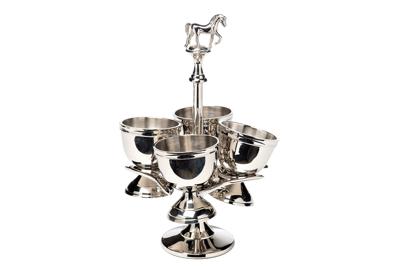 Подарок Garda Decor 95IM-5436 Подставка для яиц "Лошадь (Horse)" латунь цвет хром d10*18см арт. 95IM-5436