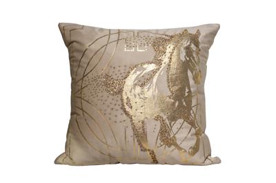 Подарок Garda Decor 70SW-38059 Подушка с бисером, стеклярусом и вышивкой "Голден Спирит" беж 45*45 арт. 70SW-38059