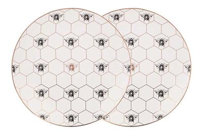 Подарок Garda Decor 133-358 Набор тарелок обеденных "Гармония (Harmony)" пчёлы 2 шт, 27см арт. 133-358