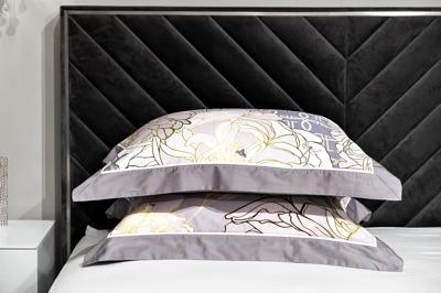 Подарок Garda Decor 130HB-00028 Комплект наволочек сатин принт Пионы серый  50*70(2шт) арт. 130HB-00028