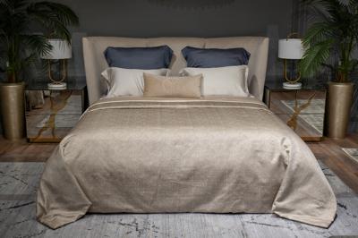 Подарок Garda Decor 121GD-12114 Покрывало Глянец (Gloss) бежевое 260*260 арт. 121GD-12114