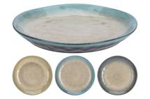 Подарок Garda Decor Q91000140 Тарелка обеден.керам. 27см синяя с беж. цв.ассорти (3) арт. Q91000140