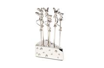 Подарок Garda Decor 95IM-2444 Шпажки на подставке "Мыши" 6шт. нерж. сталь 9*6*13см арт. 95IM-2444