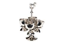 Подарок Garda Decor 95IM-5436 Подставка для яиц "Лошадь (Horse)" латунь цвет хром d10*18см арт. 95IM-5436