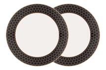 Подарок Garda Decor 133-359 Набор тарелок обеденных "Гармония (Harmony)" чёрно-золотая деколь 2 шт, 27см арт. 133-359