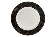 Подарок Garda Decor 26FC-TAR-HONEYCOMB-26 Тарелка обеденная "Пчёлки (Honeycomb)" чёрно-золотая деколь 26см (2) арт. 26FC-TAR-HONEYCOMB-26
