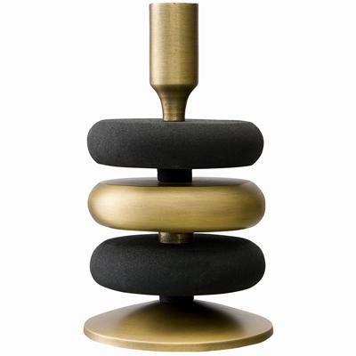 Подсвечник Bergenson Bjorn Подсвечник stone, 20 см, черный/античная латунь арт. BB0000194