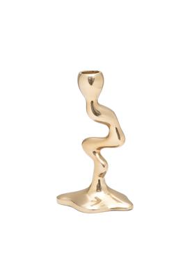 Подсвечник Garda Decor 69-22677 Подсвечник декоративный "Поток (Flow)" металл цвет золото 12,5*12,5*18см арт. 69-22677
