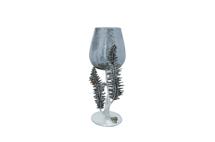 Подсвечник Garda Decor 69-119108AS Подсвечник декоративный "Папоротники" 37см, серебро арт. 69-119108AS