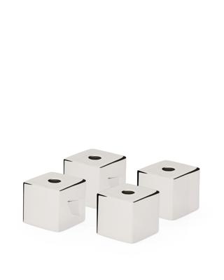 Подсвечник La Forma (ех Julia Grup) Набор из 4 подсвечников Acadia из нержавеющей стали с серебряной отделкой арт. 451137