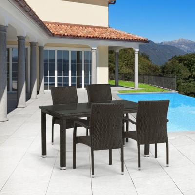 Подушка Афина Комплект плетеной мебели T256A/YC379A-W53 Brown (4+1) + подушки на стульях арт. T256A/YC379A-W53 Brown 4Pcs