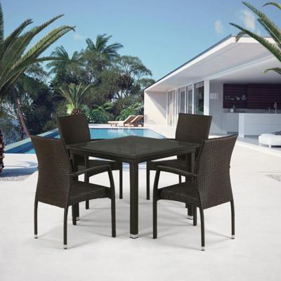 Подушка Афина Комплект плетеной мебели T257A/YC379A-W53 Brown (4+1) + подушки на стульях арт. T257A/YC379A-W53 Brown 4Pcs