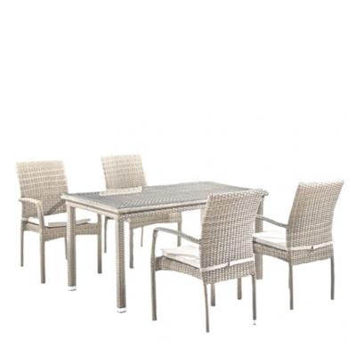 Подушка Афина Комплект плетеной мебели T256C/Y376C-W85 Latte (4+1) + подушки на стульях арт. T256C/Y376C-W85 Latte 4Pcs