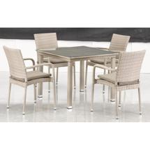 Подушка Афина Комплект плетеной мебели T257C/Y376C-W85 Latte (4+1) + подушки на стульях арт. T257C/Y376C-W85 Latte