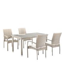 Подушка Афина Комплект плетеной мебели T256C/Y376C-W85 Latte (4+1) + подушки на стульях арт. T256C/Y376C-W85 Latte 4Pcs
