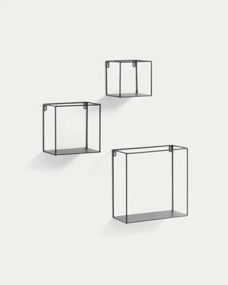 Полка La Forma (ех Julia Grup) Набор из 3 настенных полок Neth металлический черный арт. 054474